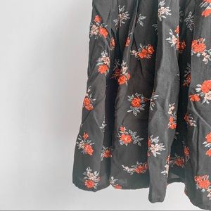 Brandy Melville Black/Red Floral Skirt